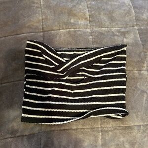 black and white twist front tube top
